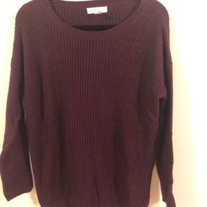 Forever 21 Maroon with Lace Bottom Sweater